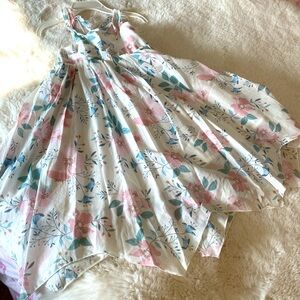Rachel Zoe Floral Summer Dress – Girls Size 5T • Cross Strap + Asymmetrical Hem